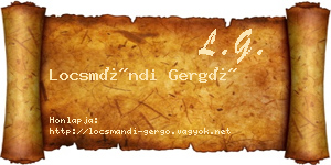 Locsmándi Gergő névjegykártya
