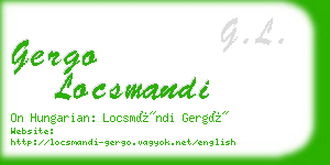 gergo locsmandi business card